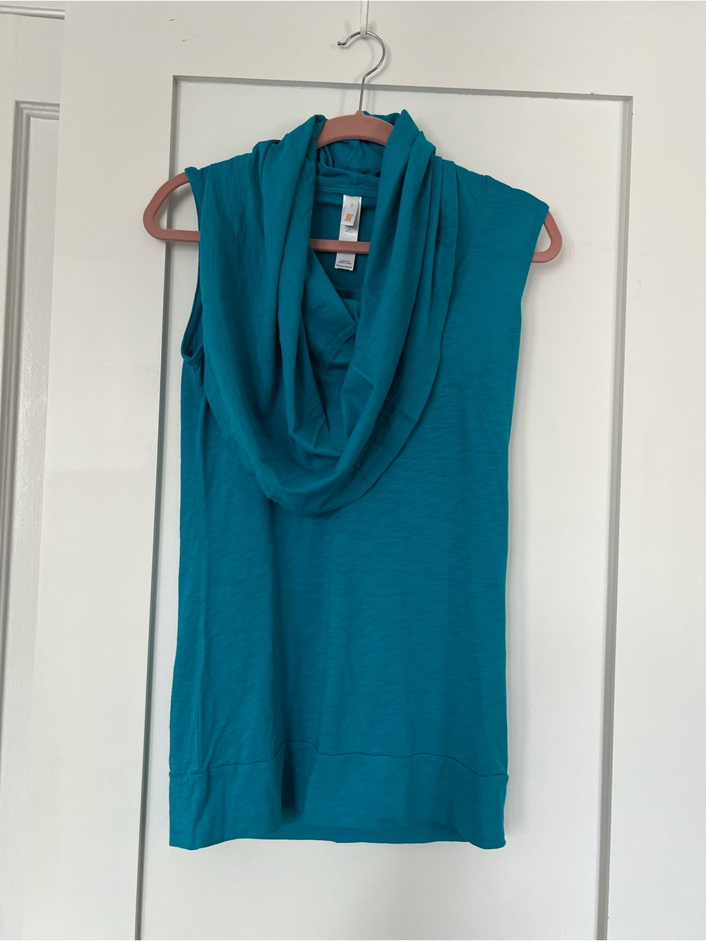 Turquoise cowl neck top by Lucy. Size S. Worn once.